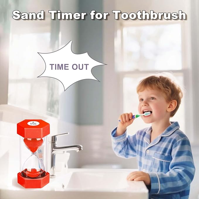 25 Minute Hourglass Sand Timer, Plastic Sandglass Watch Timer, Unbreakable Red Sand Clock Hour Glass 25 Min for Classroom, Games (Red)