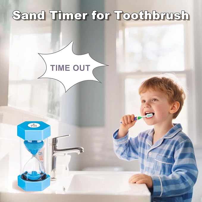 30 Minute Sand Timer, Unbreakable Hexagon Sand Clock, Plastic Sand Watch 30 Min, Reloj De Arena 30 Minutos, Colorful Hour Glass Sandglass for Classroom Games(Blue)