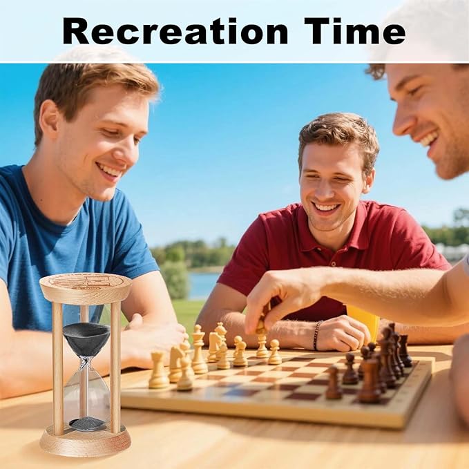 25 Minute Hourglass, 25 Min Wooden Sand Timer, Wood Sand Watch, Five Minute Mini Hour Glass, Reloj De Arena, Small Sandglass for Toothbrush Timer, Cooking, Decorative, Work, Game, Gift, Black