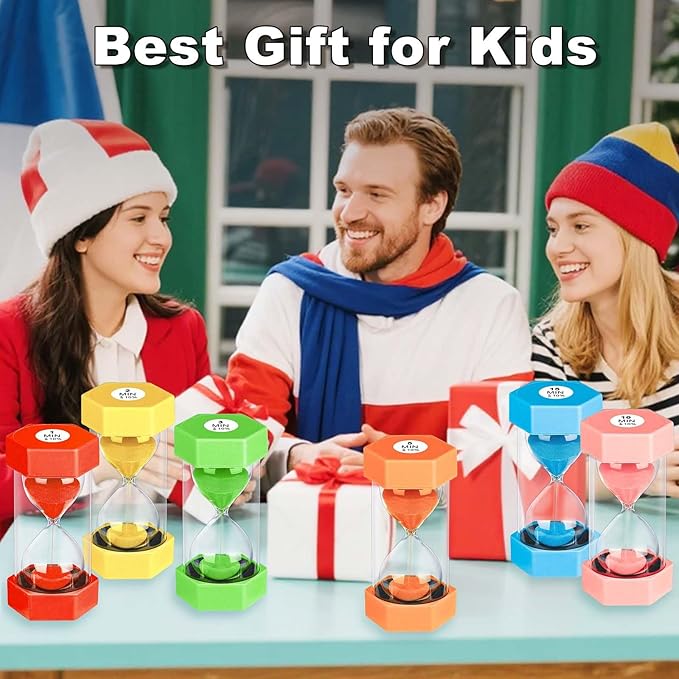 25 Minute Hourglass Sand Timer, Plastic Sandglass Watch Timer, Unbreakable Red Sand Clock Hour Glass 25 Min for Classroom, Games (Red)