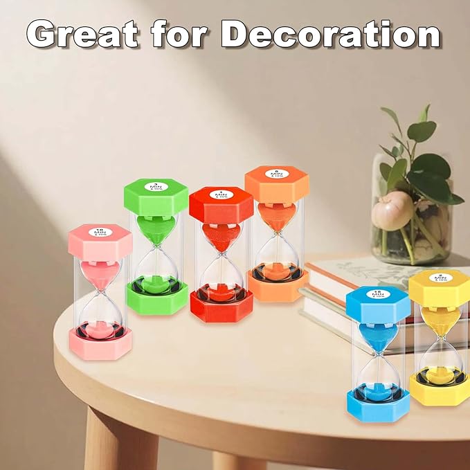30 Minute Hourglass Sand Timer, Unbreakable Hexagon Sand Clock, Plastic Sand Watch 30 Min, Reloj De Arena 30 Minutos, Colorful Hour Glass Sandglass for Classroom Games(Red)